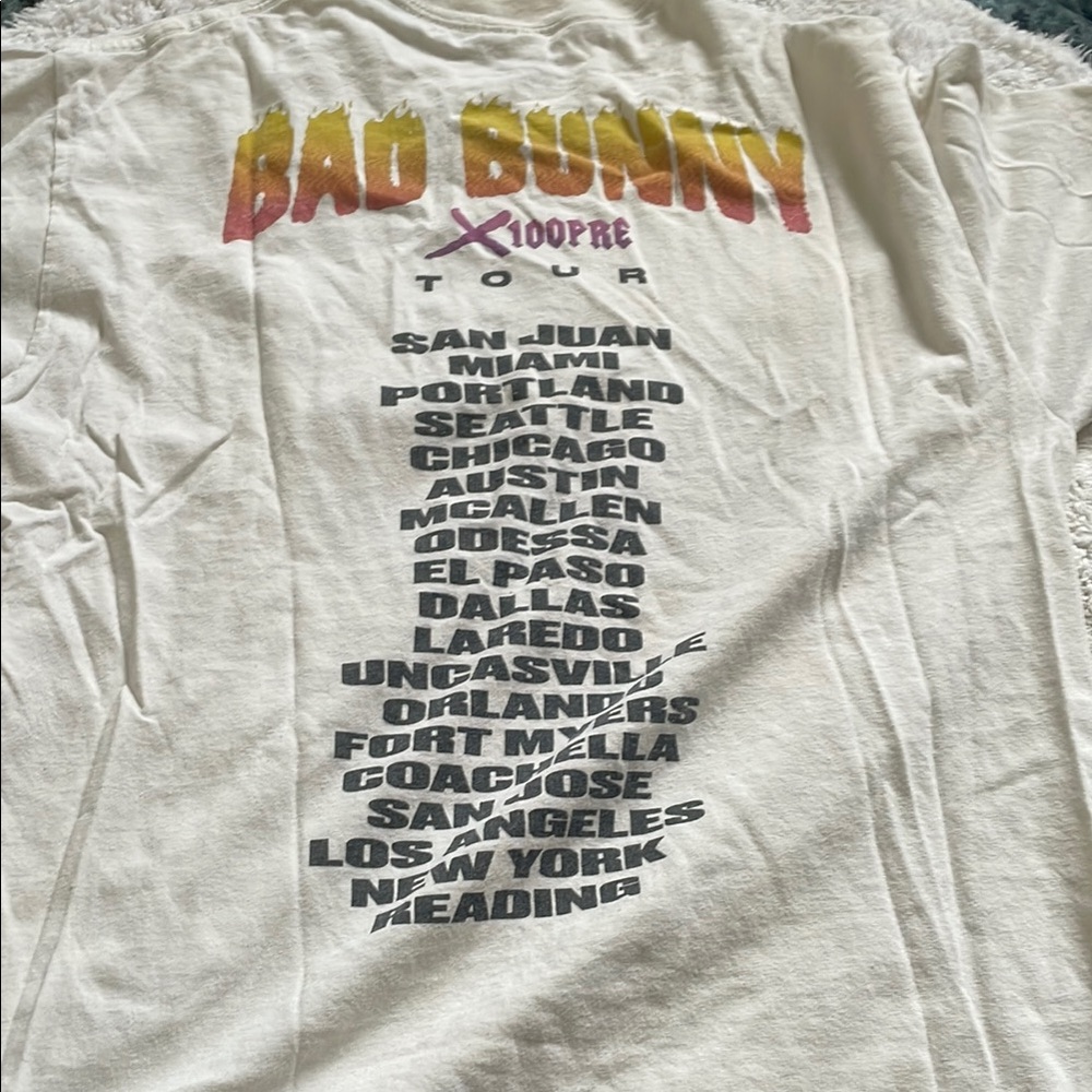 Bad Bunny Tour Graphic T-Shirt - White